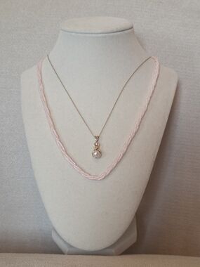 Nolan Miller Pink Beaded Necklace Multi Strand Seed Bead Blush